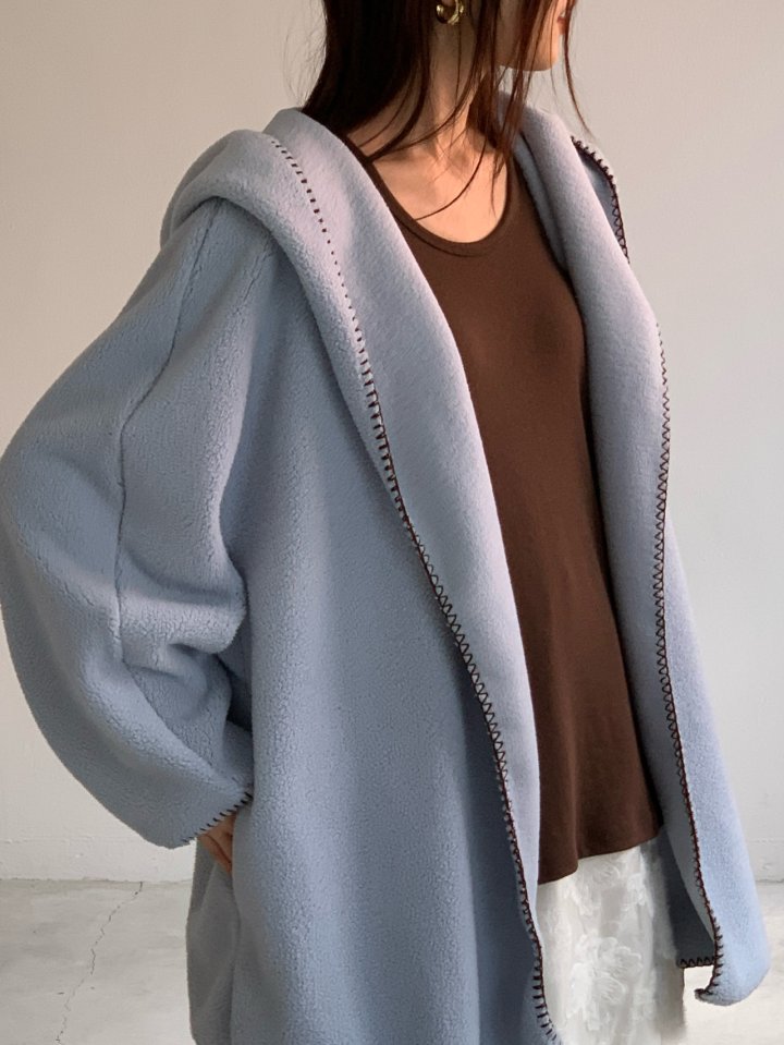 Logarden - Korean Women Fashion - #womensfashion - Fleece Hood Cardigan - 5