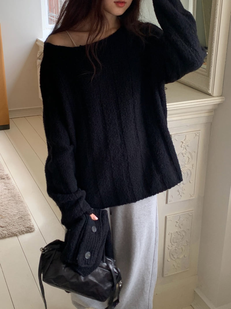 Logarden - Korean Women Fashion - #womensfashion - Jenny Boat Neck Knit - 10