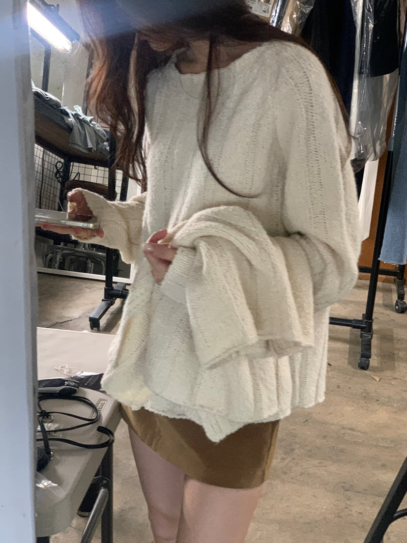 Logarden - Korean Women Fashion - #momslook - Jenny Boat Neck Knit - 4