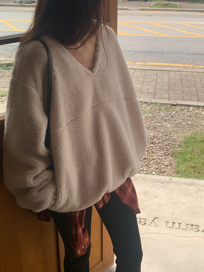 Logarden - Korean Women Fashion - #momslook - Fleece Sweatshirt - 4