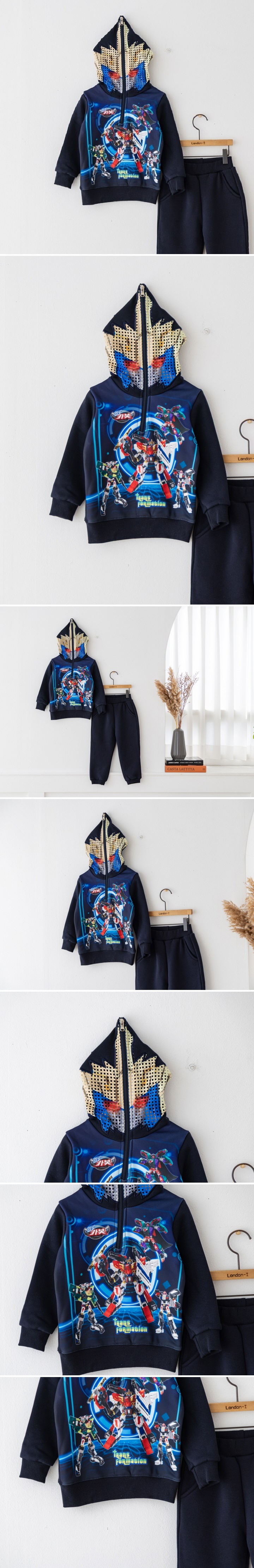 London I - Korean Children Fashion - #fashionkids - Hello Mask Half Zip Tee