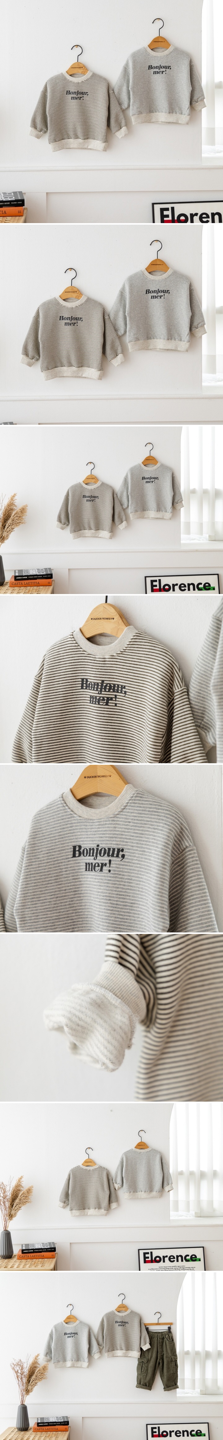 London I - Korean Children Fashion - #littlefashionista - Bonjour Stripe Tee