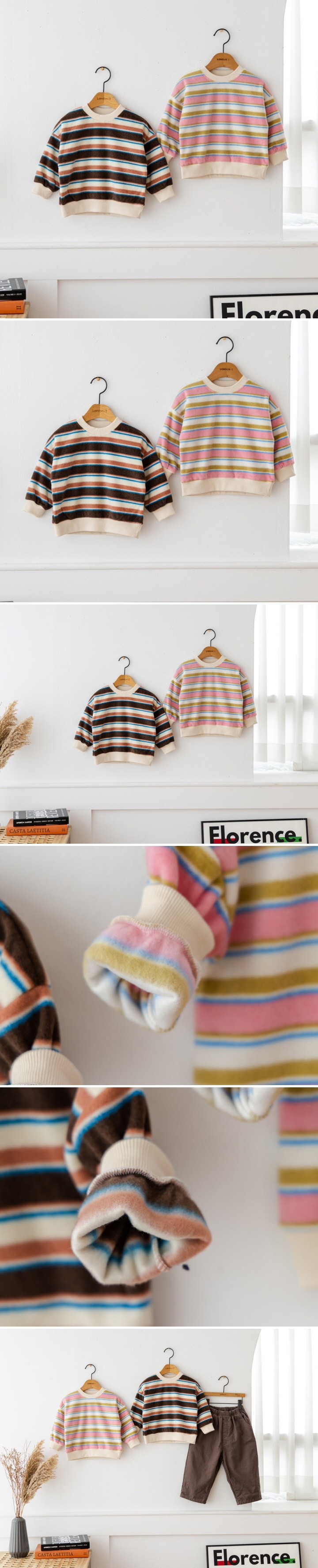 London I - Korean Children Fashion - #magicofchildhood - Fleece Stripe Tee