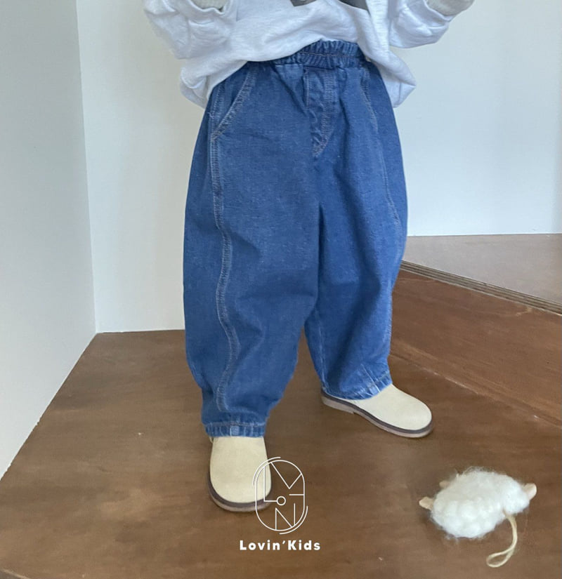 Lovin - Korean Baby Fashion - #babyfashion - Boyfit Brushed Denim Pants - 3