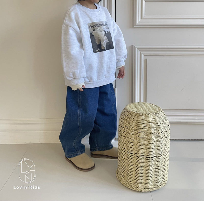 Lovin - Korean Baby Fashion - #babygirlfashion - Boyfit Brushed Denim Pants - 5