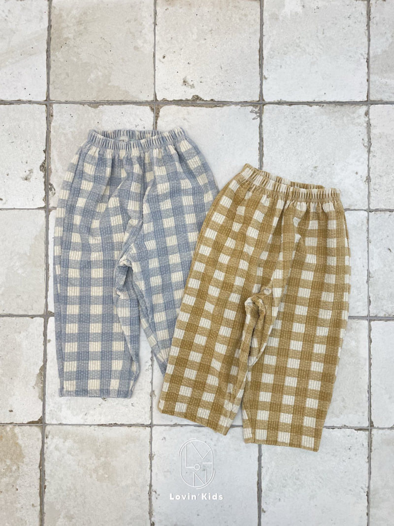 Lovin - Korean Baby Fashion - #onlinebabyshop - Mochi Check Pants - 11