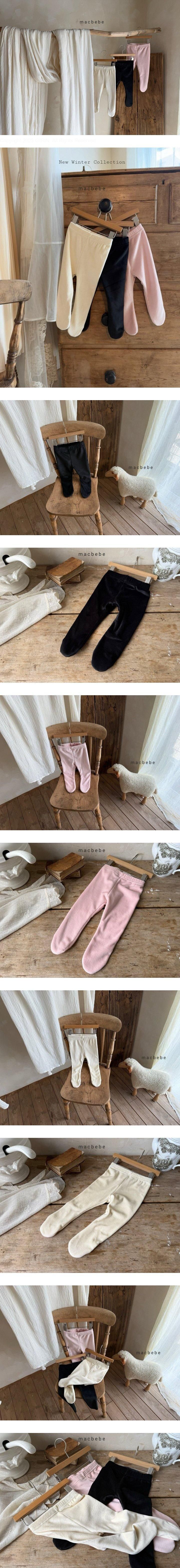 Mac - Korean Baby Fashion - #babyclothing - Mink Velour Foot Cover Leggings