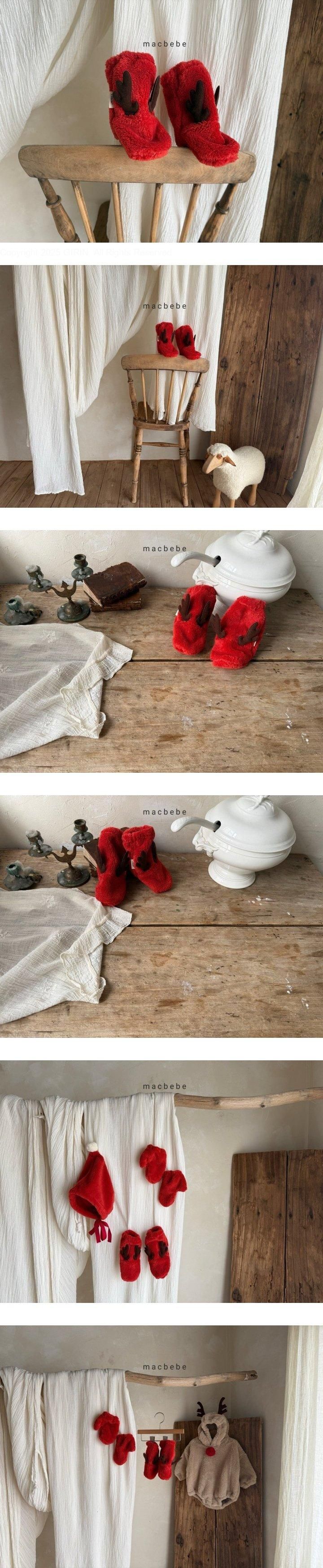Mac - Korean Baby Fashion - #babygirlfashion - Rudolph Foot Warmers