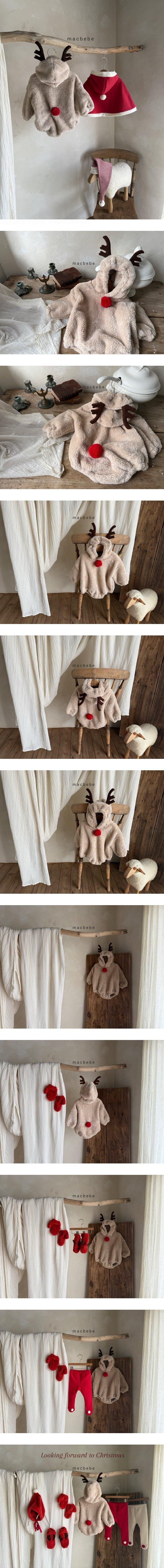 Mac - Korean Baby Fashion - #babyoutfit - Rudolph Suit (Detachable Pin)