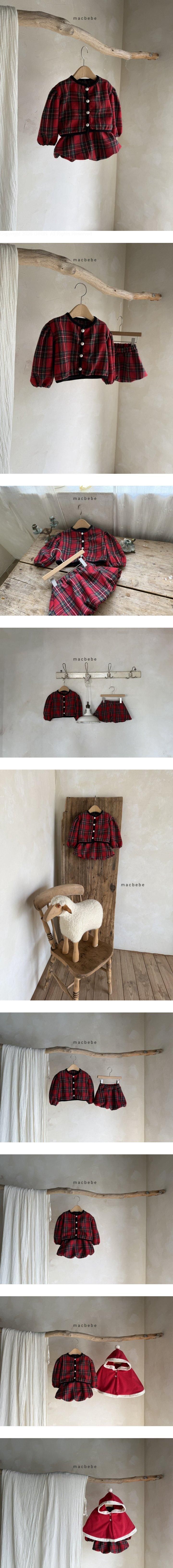 Mac - Korean Baby Fashion - #onlinebabyboutique - Check Cardigan Set