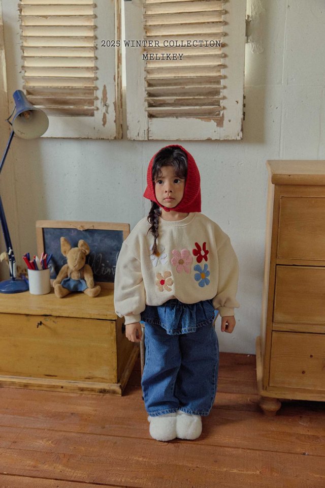 Melikey - Korean Children Fashion - #Kfashion4kids - Boucle Flower Sweatshirt - 5