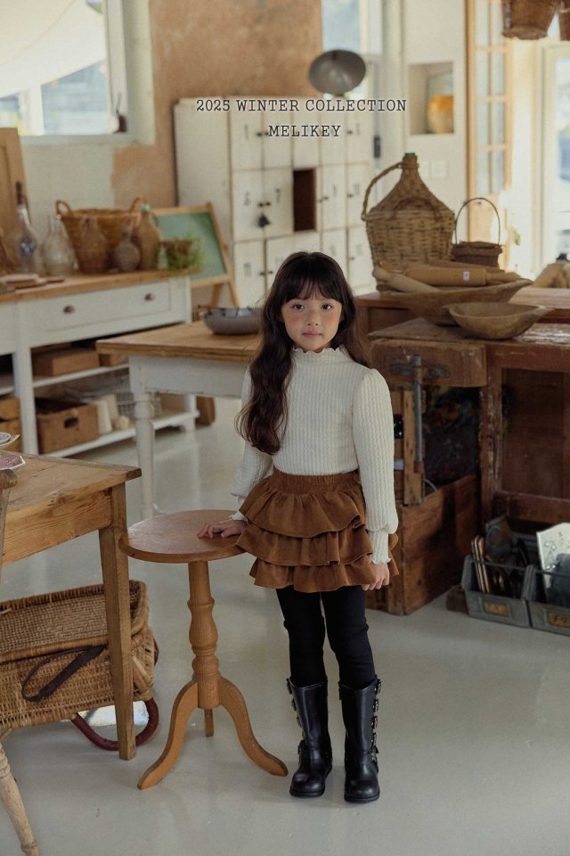 Melikey - Korean Children Fashion - #kidzfashiontrend - Knit Rib Puff Tee - 4