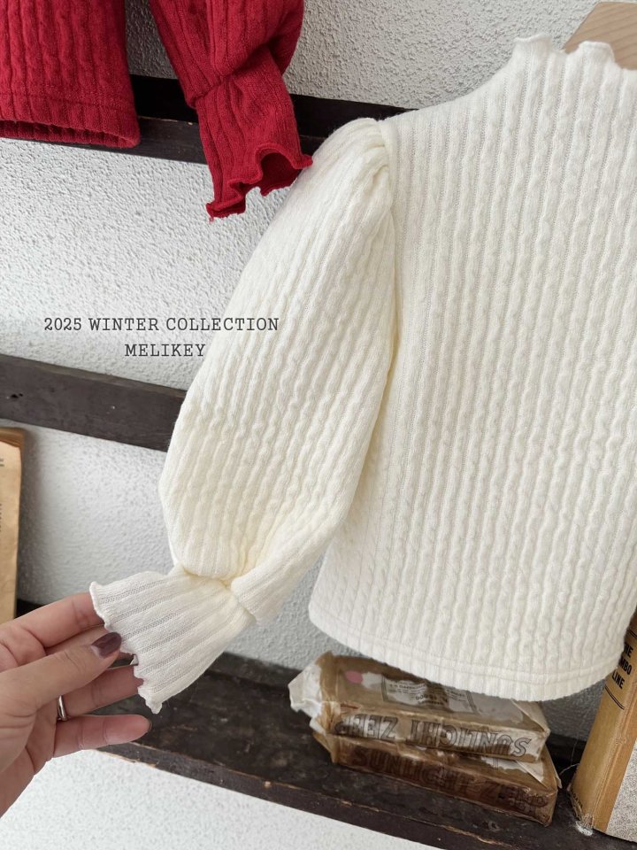 Melikey - Korean Children Fashion - #childofig - Knit Rib Puff Tee - 12