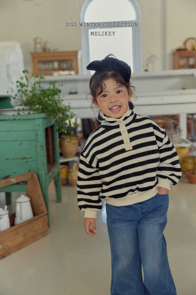 Melikey - Korean Children Fashion - #childofig - High Neck Button Sweatshirt - 9