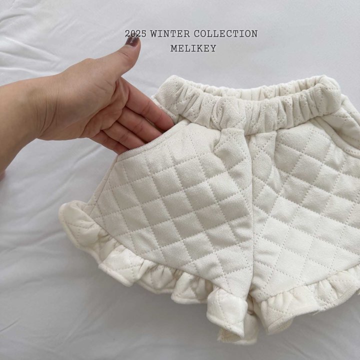 Melikey - Korean Children Fashion - #childrensboutique - Quilted Frill Shorts - 12