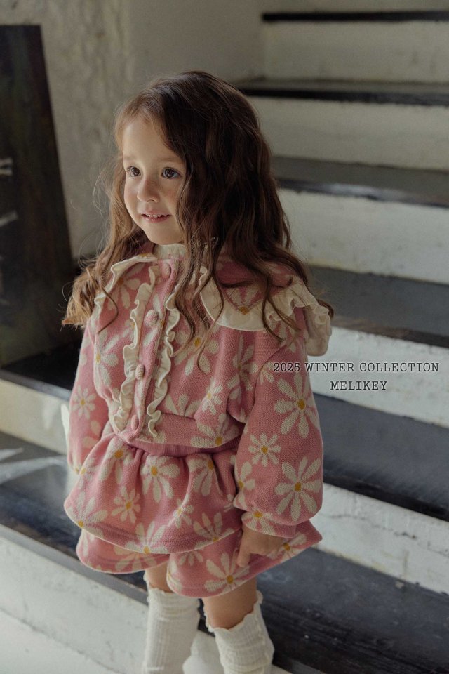 Melikey - Korean Children Fashion - #childrensboutique - Big Flower Frill Cardigan - 9