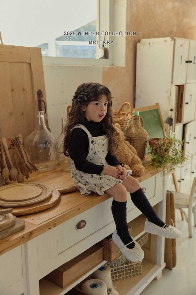Melikey - Korean Children Fashion - #childrensboutique - Ribbon Dot Frill Suspender Pants - 4