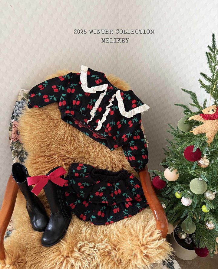 Melikey - Korean Children Fashion - #designkidswear - Cherry Frill Cardigan - 12