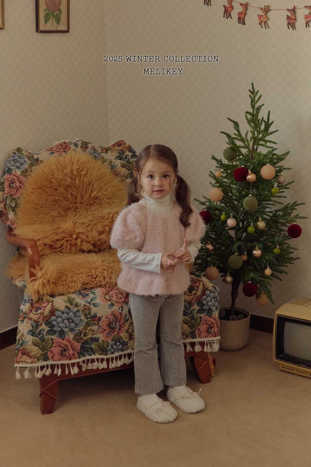 Melikey - Korean Children Fashion - #designkidswear - Velour Bootcut Pants - 4