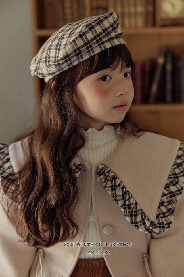 Melikey - Korean Children Fashion - #fashionkids - Wool Check Beret - 9
