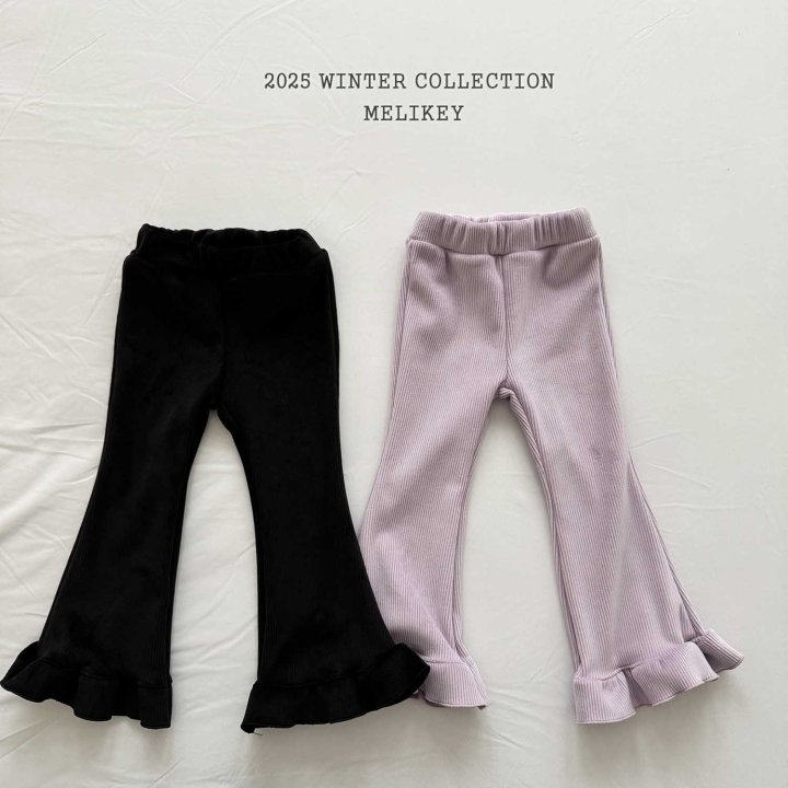 Melikey - Korean Children Fashion - #fashionkids - Mink Rib Frill Bootcut Pants - 11