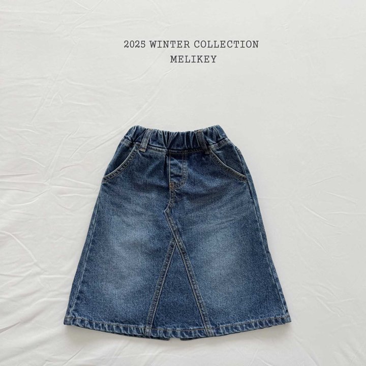 Melikey - Korean Children Fashion - #fashionkids - A Line Long Denim Skirt - 11