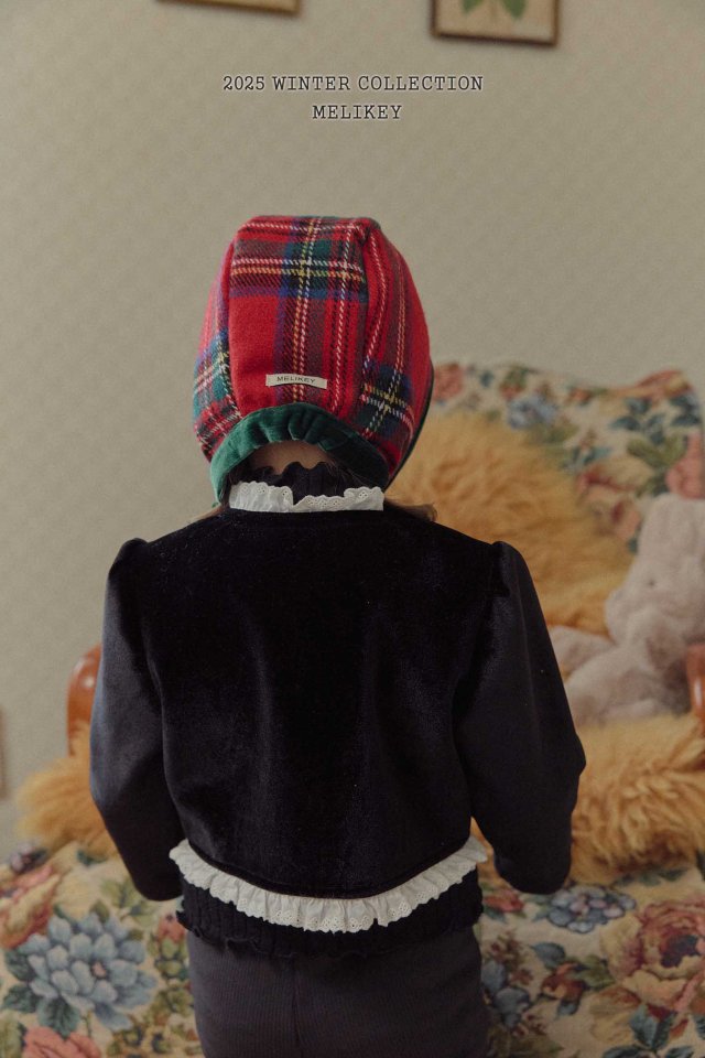 Melikey - Korean Children Fashion - #kidsshorts - Chris Check Bonnet - 11