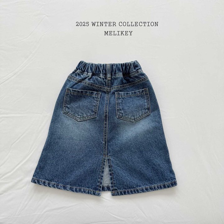 Melikey - Korean Children Fashion - #kidsshorts - A Line Long Denim Skirt - 12