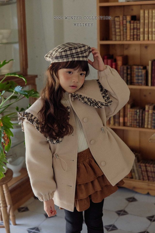 Melikey - Korean Children Fashion - #kidsstore - Wool Check Beret - 11