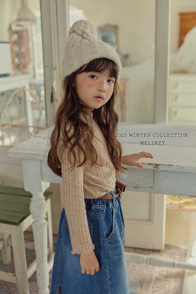 Melikey - Korean Children Fashion - #kidsstore - Cable Knit Tee - 8