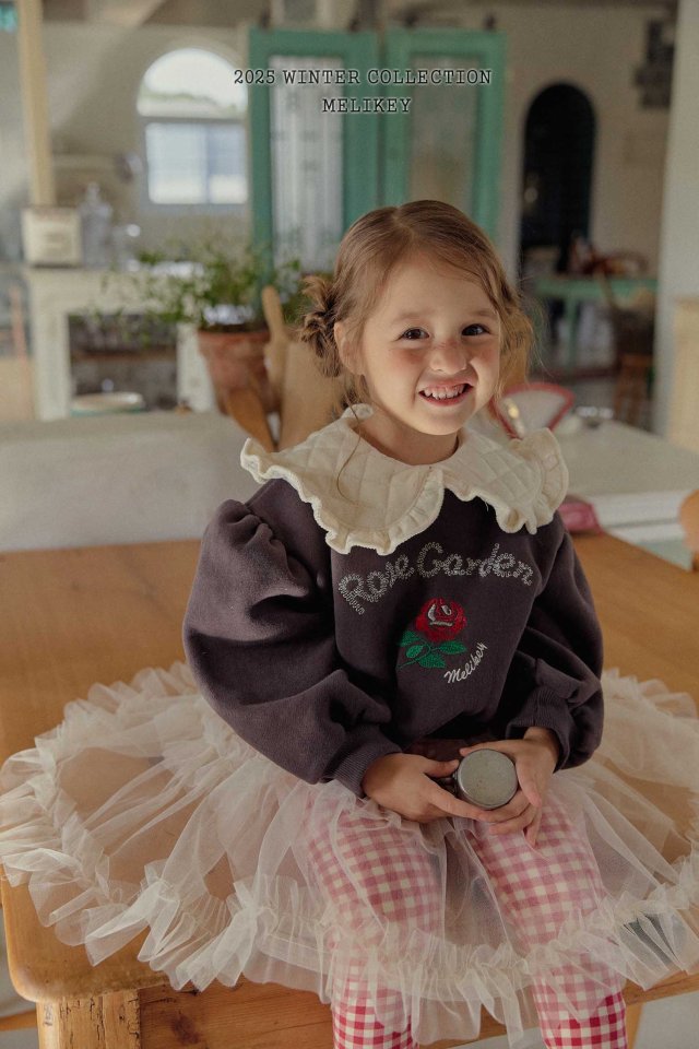 Melikey - Korean Children Fashion - #kidsshorts - Rose Garden Sweatshirt - 4