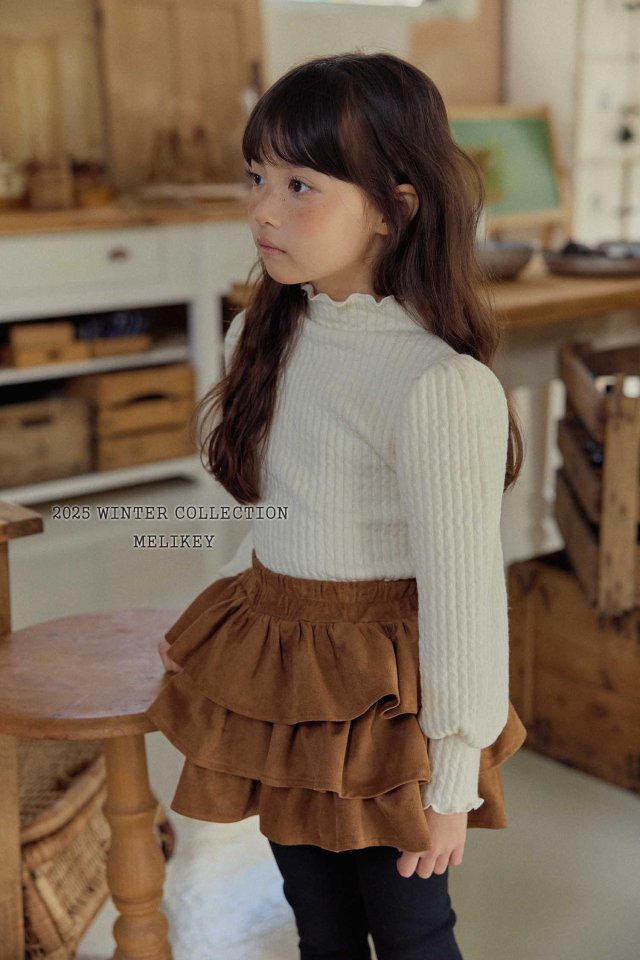 Melikey - Korean Children Fashion - #kidzfashiontrend - Knit Rib Puff Tee - 3