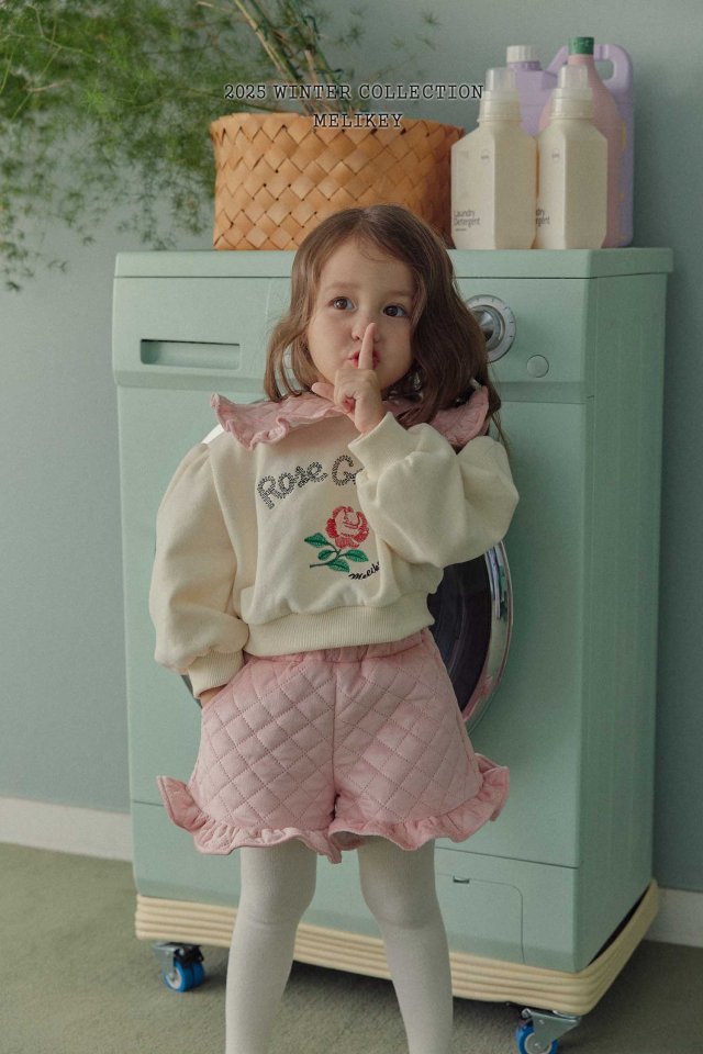 Melikey - Korean Children Fashion - #kidsstore - Quilted Frill Shorts - 4