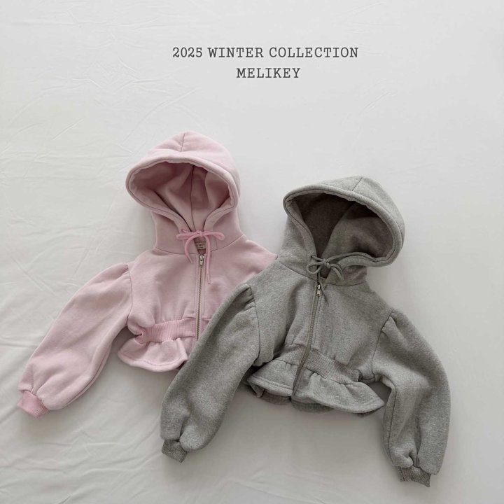 Melikey - Korean Children Fashion - #kidzfashiontrend - Short Frill Hood Zip-up - 11