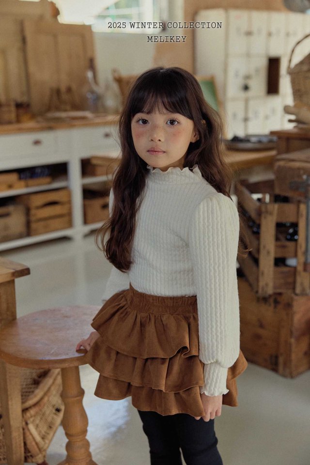 Melikey - Korean Children Fashion - #littlefashionista - Knit Rib Puff Tee - 5