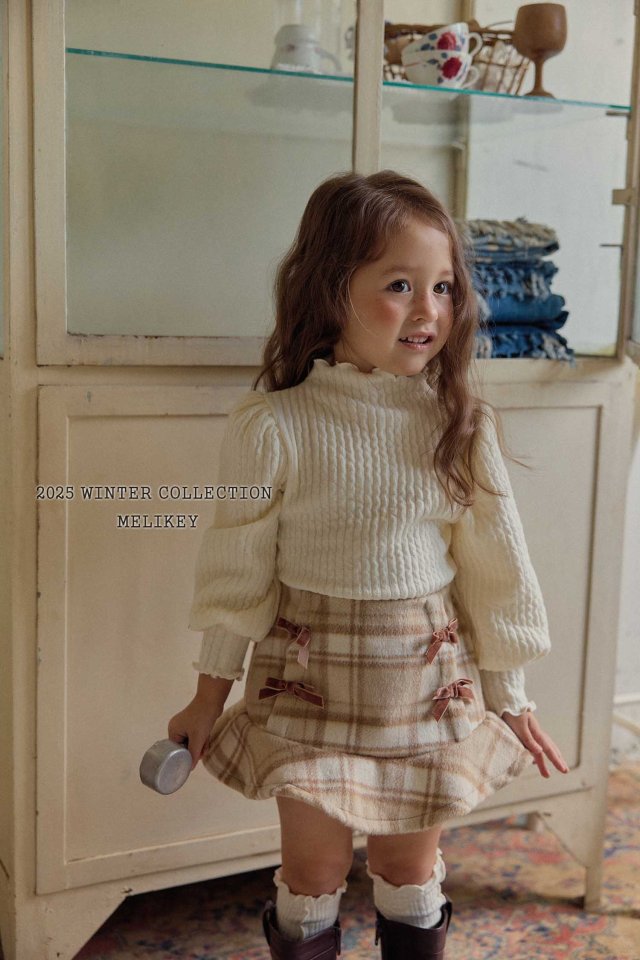 Melikey - Korean Children Fashion - #Kfashion4kids - Four Ribbon Frill Skirt - 4