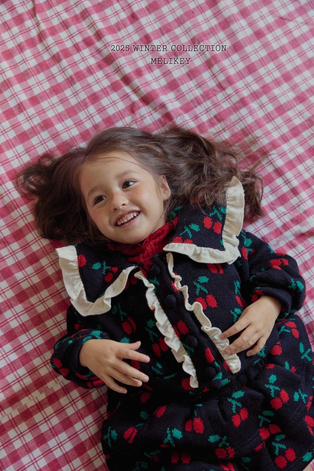 Melikey - Korean Children Fashion - #littlefashionista - Cherry Frill Cardigan - 3