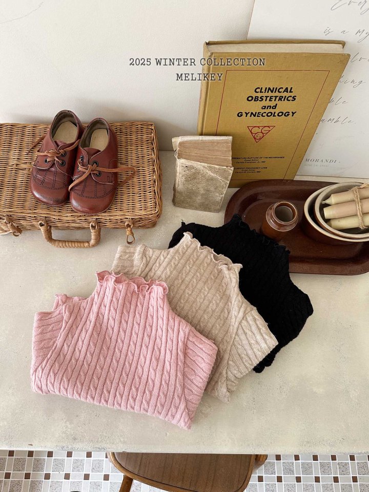 Melikey - Korean Children Fashion - #magicofchildhood - Cable Knit Tee - 12