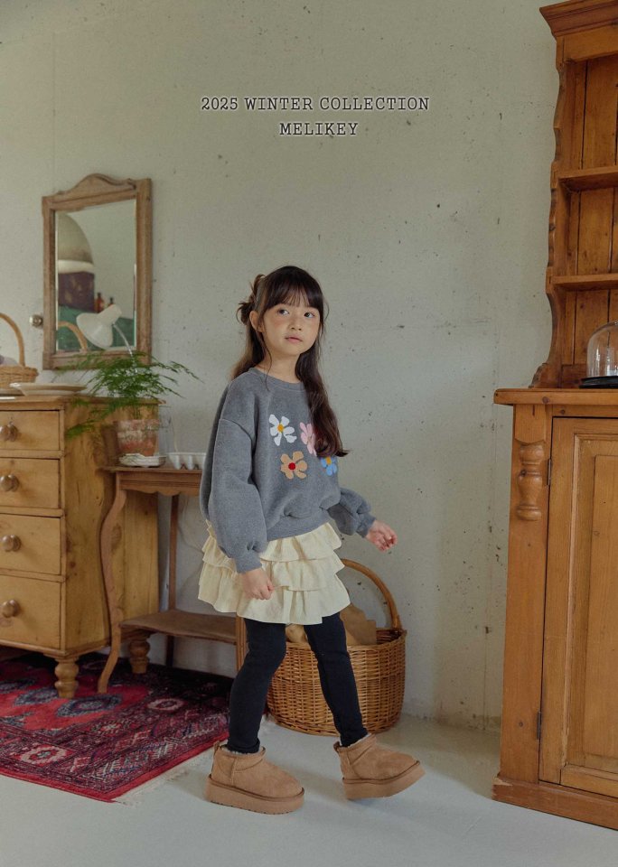 Melikey - Korean Children Fashion - #magicofchildhood - Boucle Flower Sweatshirt - 7