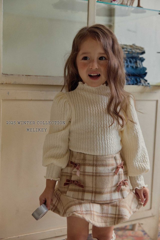 Melikey - Korean Children Fashion - #magicofchildhood - Knit Rib Puff Tee - 6