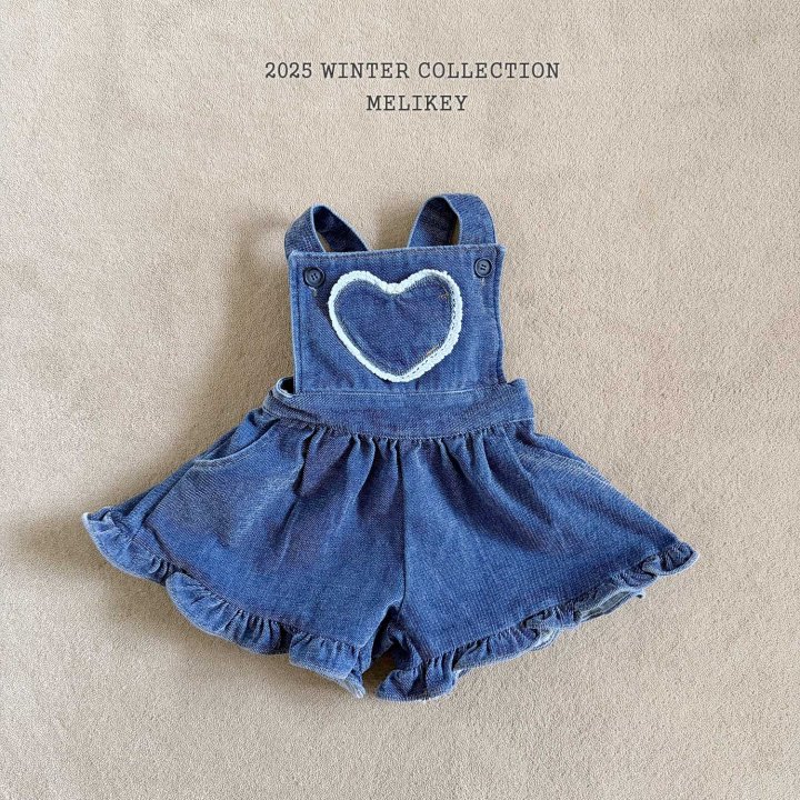 Melikey - Korean Children Fashion - #magicofchildhood - Velvet Denim Frill Suspender Pants - 11