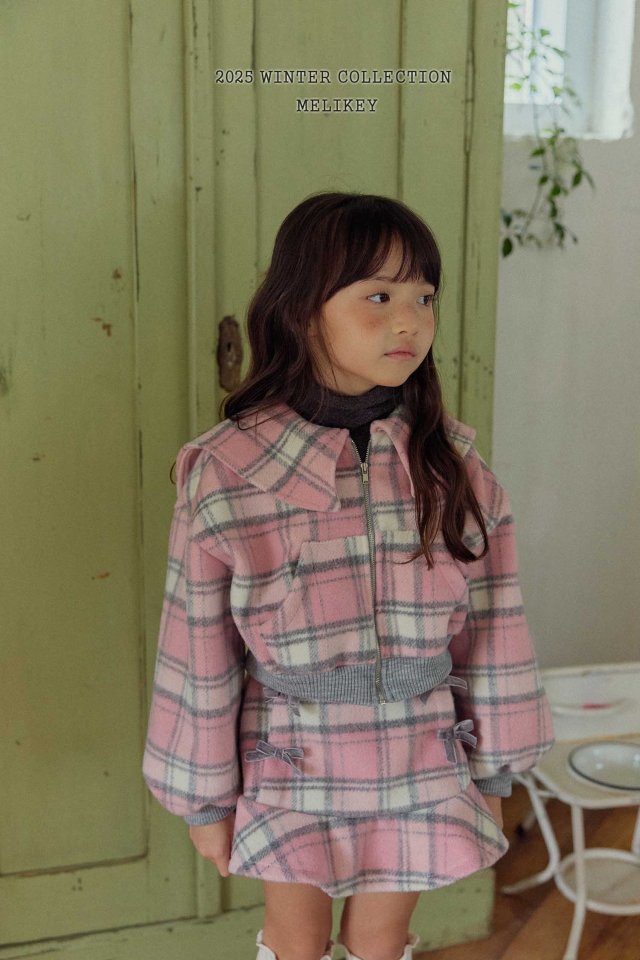 Melikey - Korean Children Fashion - #magicofchildhood - Wool Check Sailor Zip-up - 6
