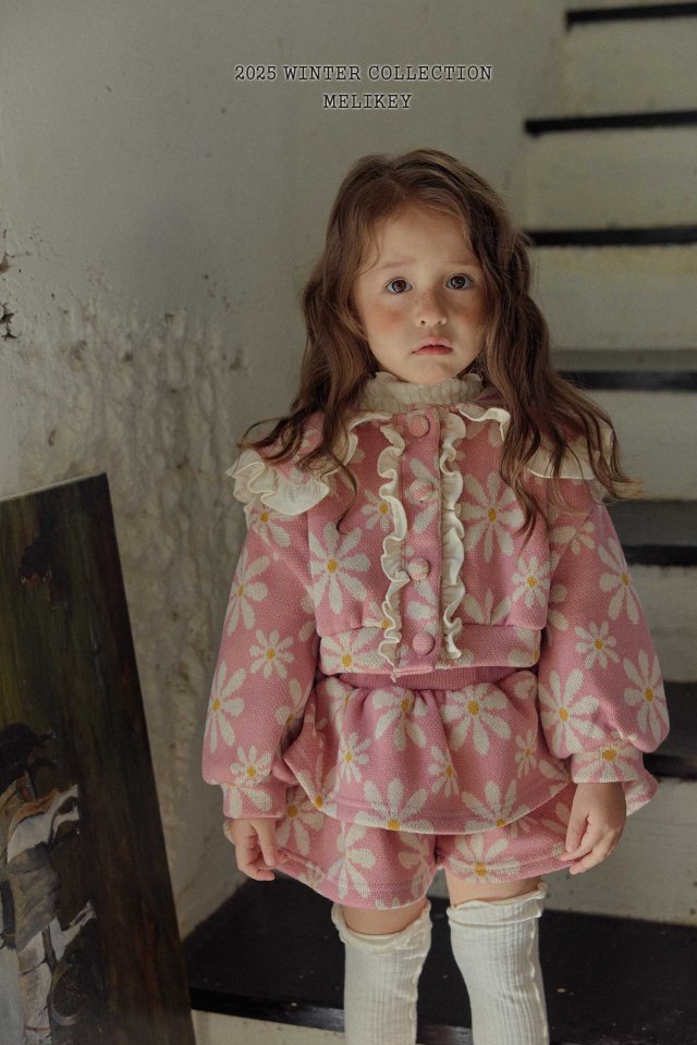 Melikey - Korean Children Fashion - #minifashionista - Big Flower Frill Cardigan - 3