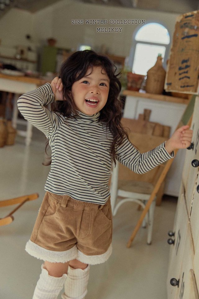 Melikey - Korean Children Fashion - #prettylittlegirls - Merry Stripe Turtleneck Tee - 11