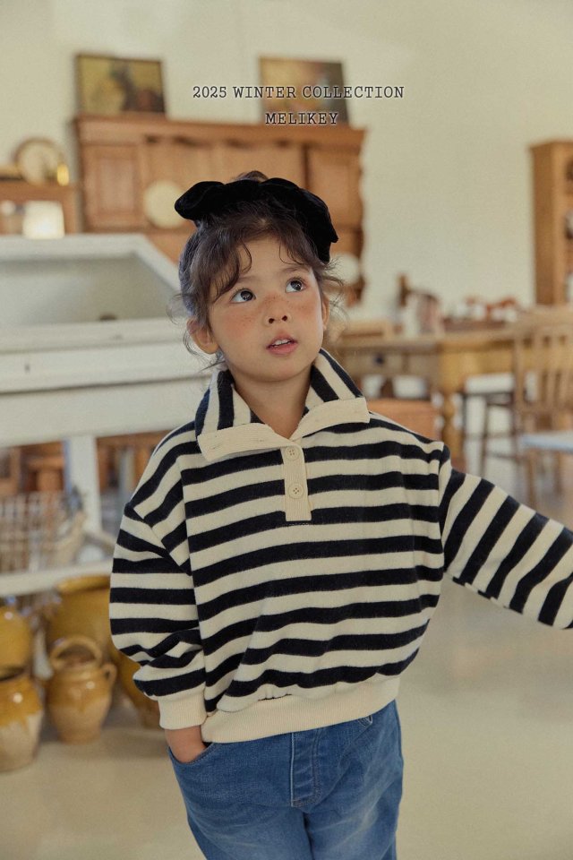 Melikey - Korean Children Fashion - #prettylittlegirls - High Neck Button Sweatshirt - 5
