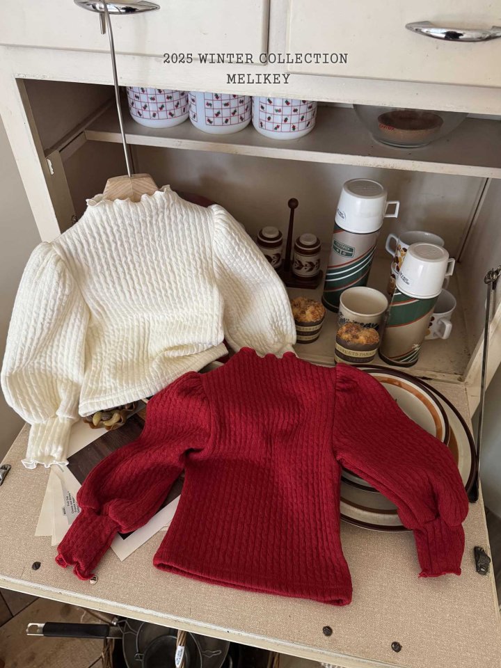 Melikey - Korean Children Fashion - #stylishchildhood - Knit Rib Puff Tee - 11