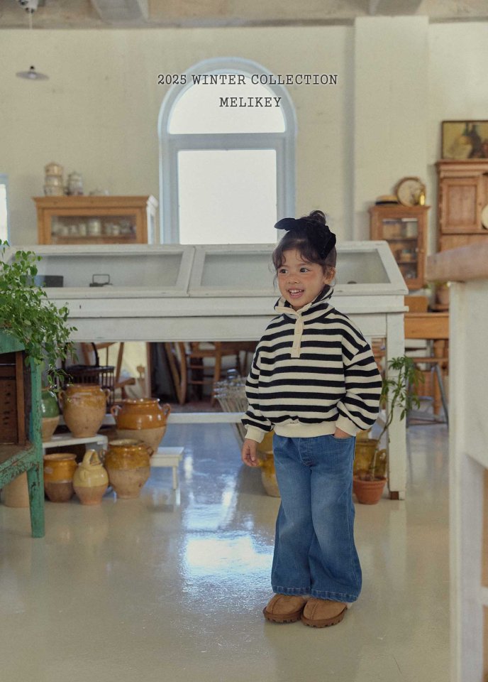 Melikey - Korean Children Fashion - #stylishchildhood - High Neck Button Sweatshirt - 8
