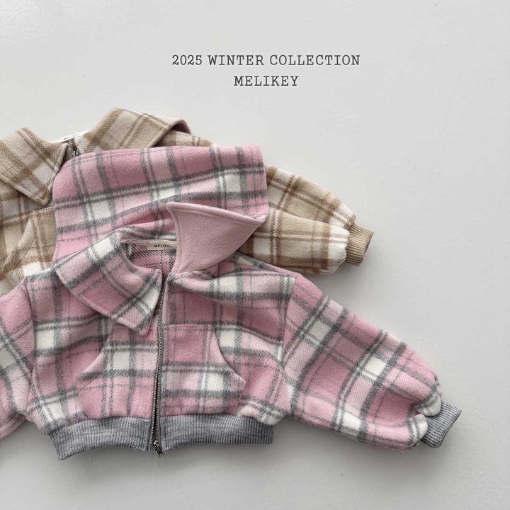 Melikey - Korean Children Fashion - #stylishchildhood - Wool Check Sailor Zip-up - 11