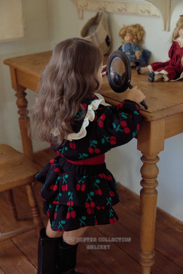 Melikey - Korean Children Fashion - #todddlerfashion - Cherry Frill Cardigan - 7