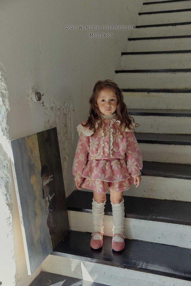 Melikey - Korean Children Fashion - #todddlerfashion - Big Flower Frill Cardigan - 5